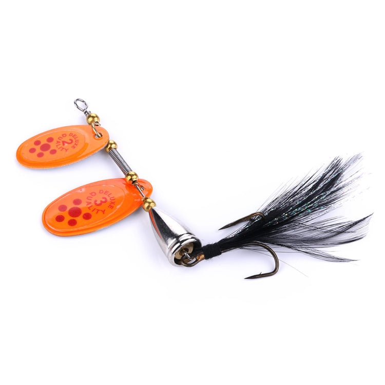 4 PCS HENGJIA SP304 6.5cm 13g Feather Hook เหยื่อล่อถนนเลื่อมหมุน, SP304 Orange Red, SP304 Black, SP304 Yellow