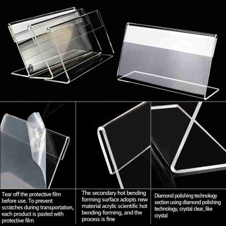 ป้ายอะคริลิกใสขนาดเล็ก 10 ชิ้น แสดงผล แท่นวางป้าย, Label Holder