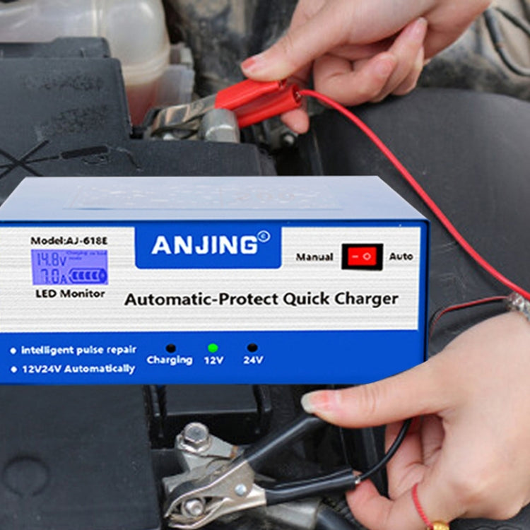 เครื่องชาร์จแบตเตอรี่ ANJING AJ-618E เครื่องซ่อมแบตเตอรี่รถยนต์, EU Plug, US Plug, UK Plug, AU Plug