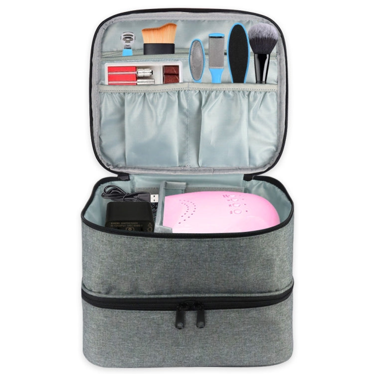 กระเป๋าใส่ยาทาเล็บแบบพกพาลิปสติกออแกไนเซอร์น้ำมันหอมระเหย, Grey