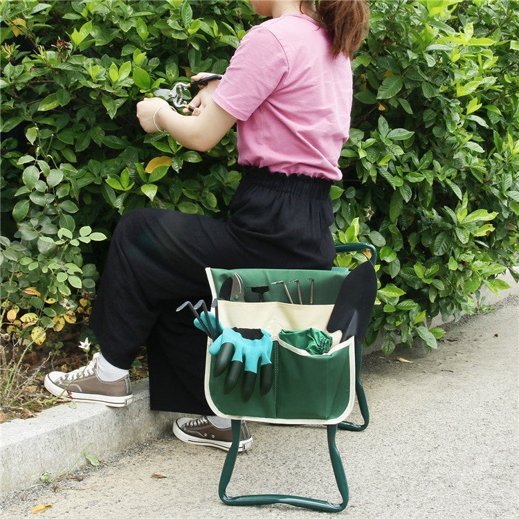 MTP-635 ถุงเก็บเครื่องมือรถเข็นม้านั่งทำสวน, MTP-635 Green Beige Stitching