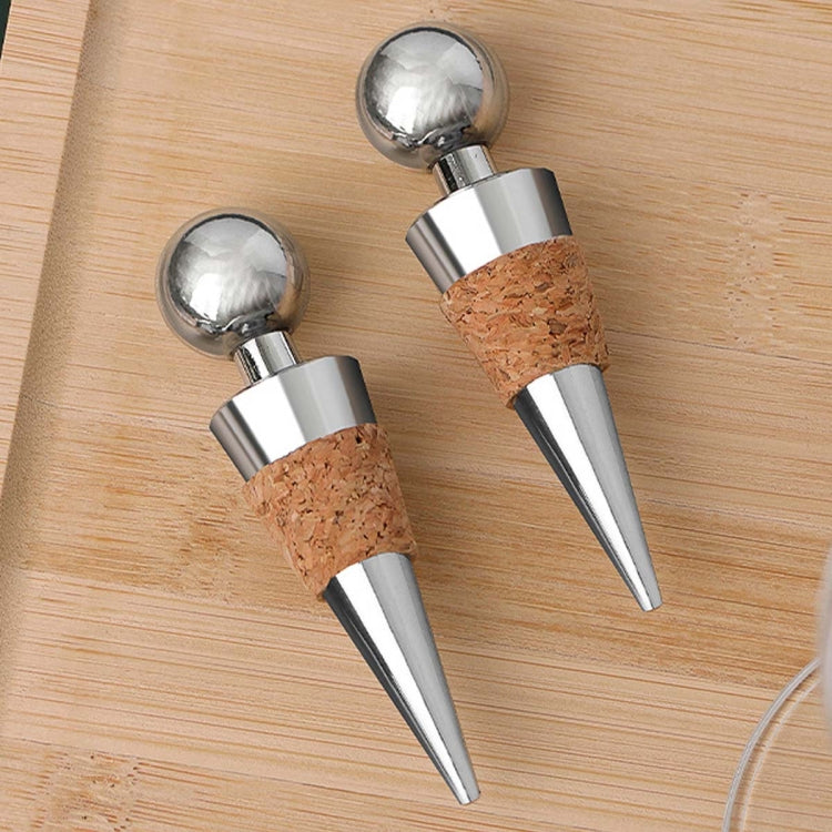 จุกโลหะ 2 ชิ้นจุกไวน์แดงจุกไวน์ไม้สังเคราะห์, Metal Cork Wine Corks