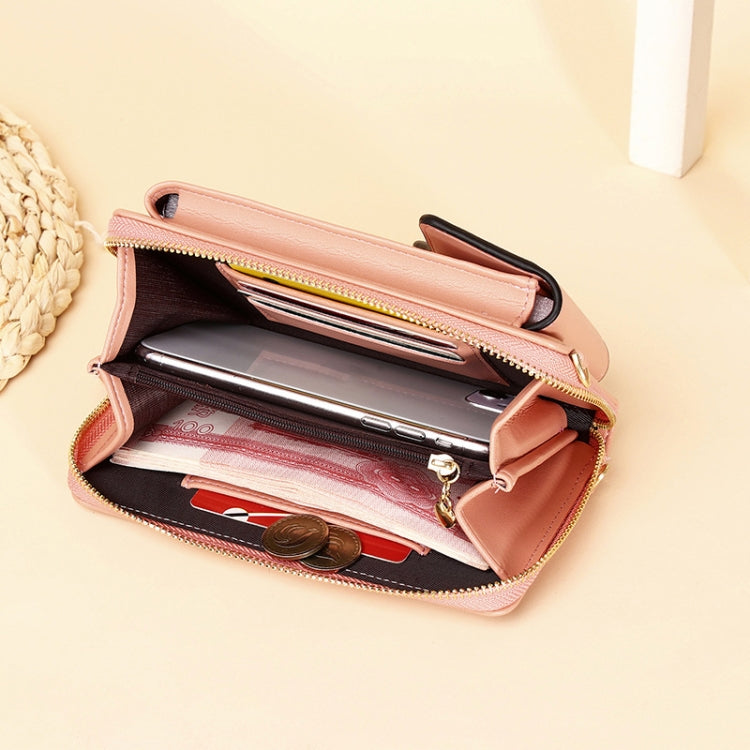 กระเป๋าสะพายไหล่ Crossbody ความจุขนาดใหญ่กระเป๋าใส่โทรศัพท์มือถือสุภาพสตรีแบบยาว, Style 3 Yellow, Style 3 Red, Style 3 Pink