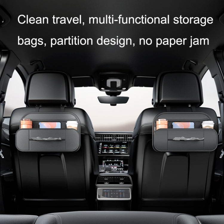 กระเป๋าใส่ของอเนกประสงค์เบาะหนังด้านหลังเบาะรถยนต์, Storage Bag (Black)