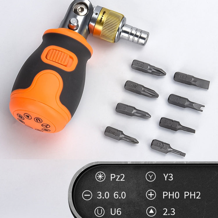 2050E 8 in 1 Portable Multifunctional S2 Batch Head ชุดไขควงวงล้อสองทาง, 8 In 1 Orange, 8 In 1 Gray