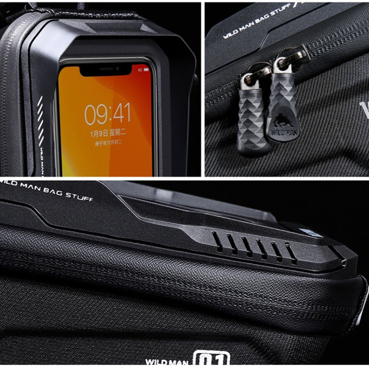 WILD MAN XT1 1L จักรยาน EVA Hard Shell Phone Touch Screen กระเป๋าใส่แฮนด์, XT1(Twill), XT1(Solar)