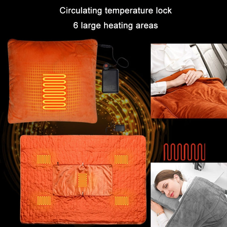 หมอนผ้าห่มอุ่นไฟฟ้าแบบมัลติฟังก์ชั่นแบบพกพา USB Smart Heating, Free Size
