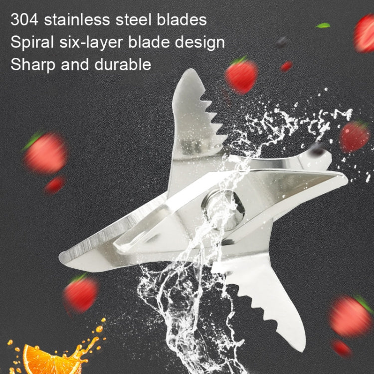 10 PCS CA-AD540 ถ้วยน้ำผลไม้ไฟฟ้าแบบพกพาใบมีดหกใบ, Six Leaf With Teeth