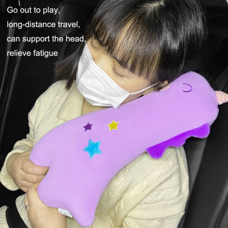 หมอนรองเข็มขัดนิรภัยรถยนต์ ผ้าคลุมไหล่ เข็มขัดนิรภัยลายการ์ตูน, Yellow, Purple, Green