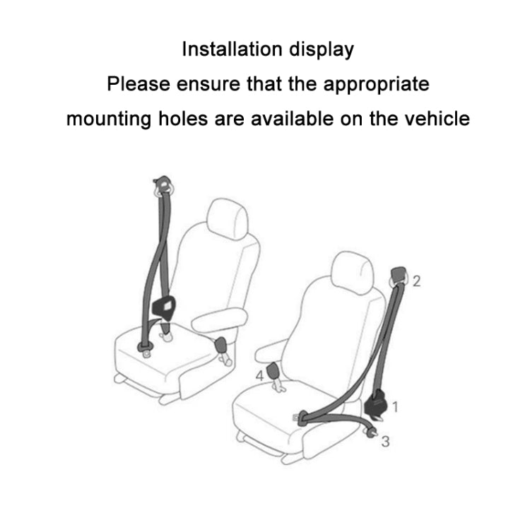 เข็มขัดนิรภัยสำหรับติดตั้งเพิ่มเติมในรถยนต์ 3 จุดสากลพร้อมระบบล็อคฉุกเฉิน, Iron Bar Latch, Iron Buckle, Braided Straps