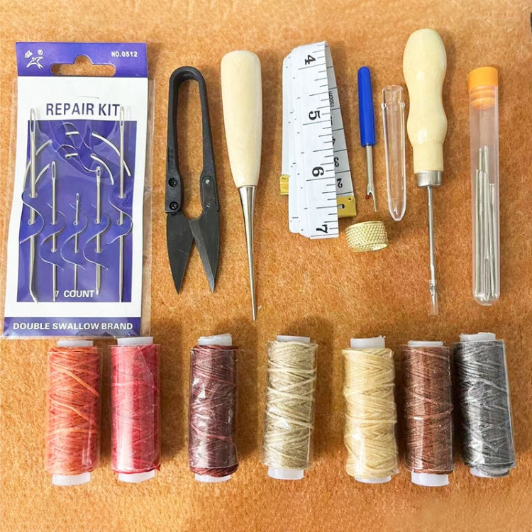 ชุดอุปกรณ์เย็บเครื่องหนัง DIY ด้วยมือ, 32 in 1