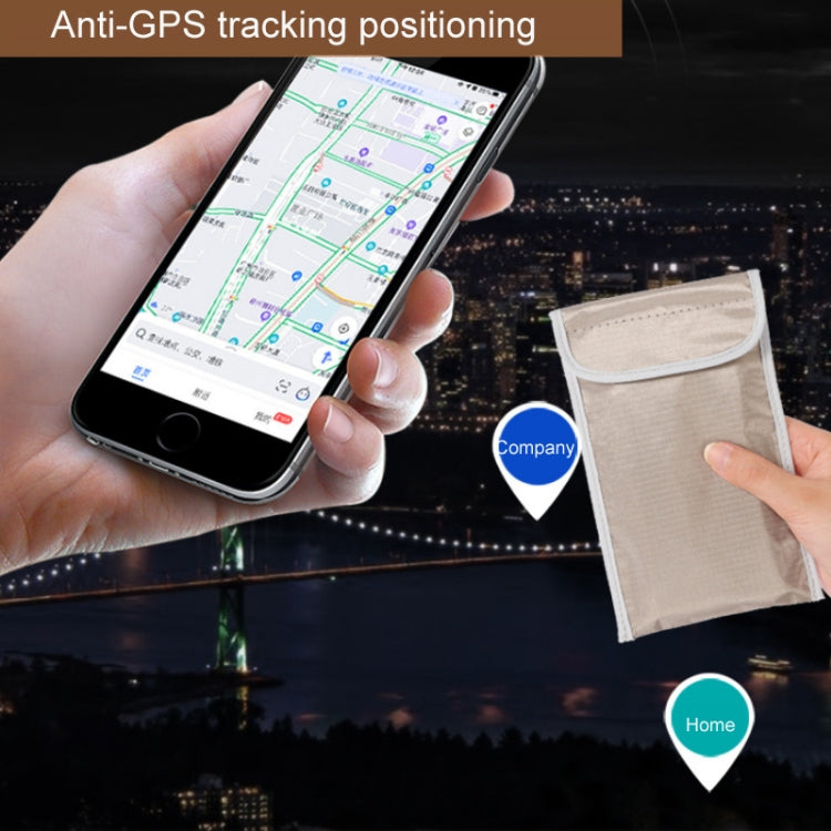 6.5 นิ้ว Anti-Radiation RFID Signal Shielding Anti-location Mobile Phone Bag, 6.5 inch Gray