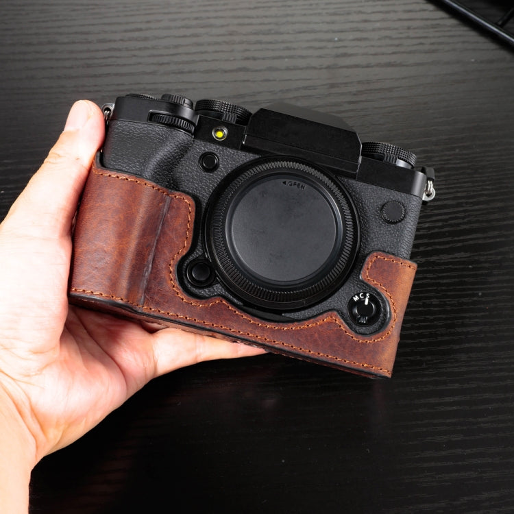 สำหรับ FUJIFILM X-T5 กล้อง Cowhide กระเป๋าป้องกันรอยขีดข่วน เคส ฝาครอบฐาน