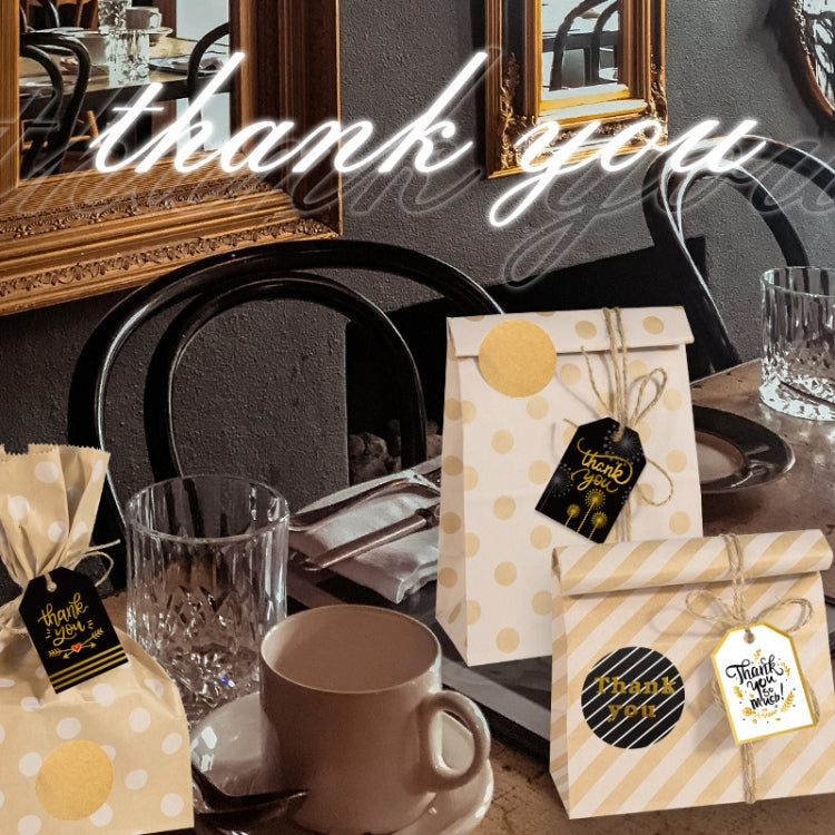 24 In 1 Pointed Cowhide Paper Bag Retro Thanks Gift Bag Party Bakery Biscuits Candy Bag, 24 In 1 Style 1, 24 In 1 Style 2