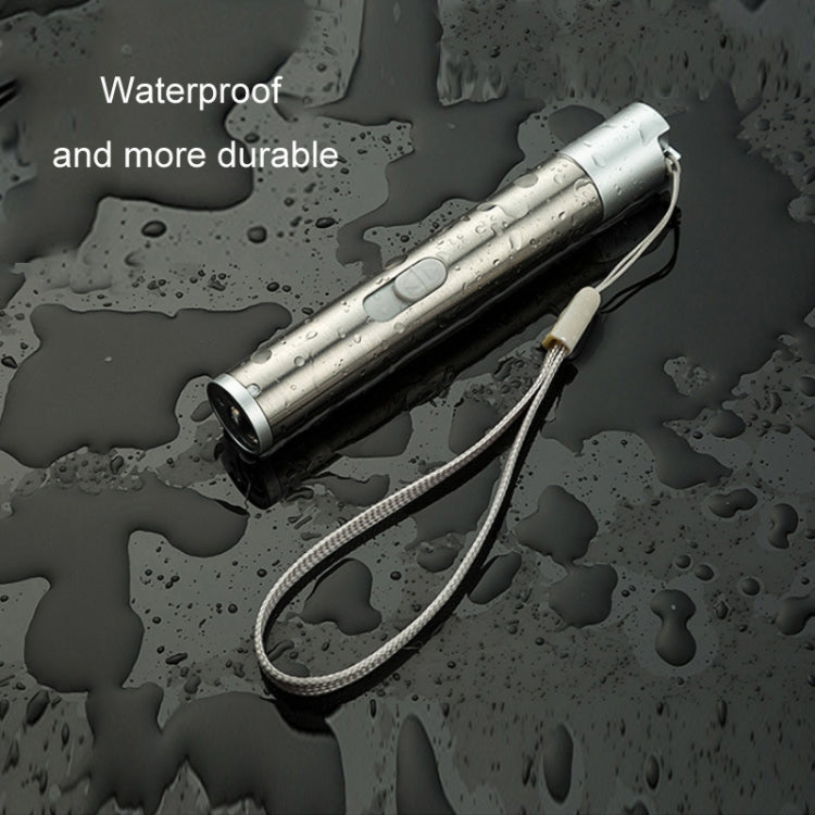 3 in 1 USB ไฟฉายแบบชาร์จไฟปากกาเลเซอร์อินฟราเรดเครื่องตรวจจับสกุลเงิน, Silver