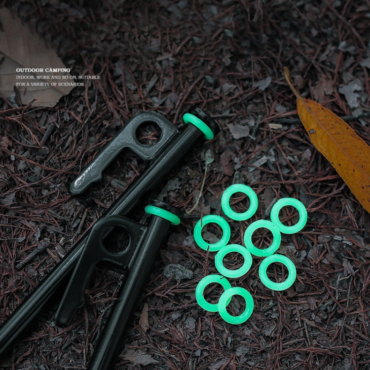 100pcs Outdoor Camping Nail Luminous Circle มัลติฟังก์ชั่นซิลิโคนสะท้อนแสงเตือนแหวน, Luminous Circle
