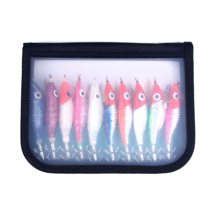 HENGJIA SJB012 ไฟกลางคืนจำลองกุ้งปลาหมึกเข็มตกปลาทะเลเหยื่อปลอม, SJB012 (10 Colors Bagged)