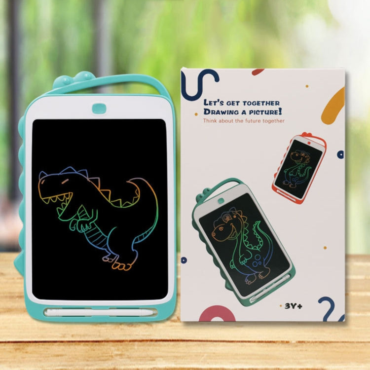 กระดานเขียน LCD การ์ตูนไดโนเสาร์ขนาด 10 นิ้ว กระดานวาดภาพเด็กสีสันสดใส, 10 inch (Light Blue)