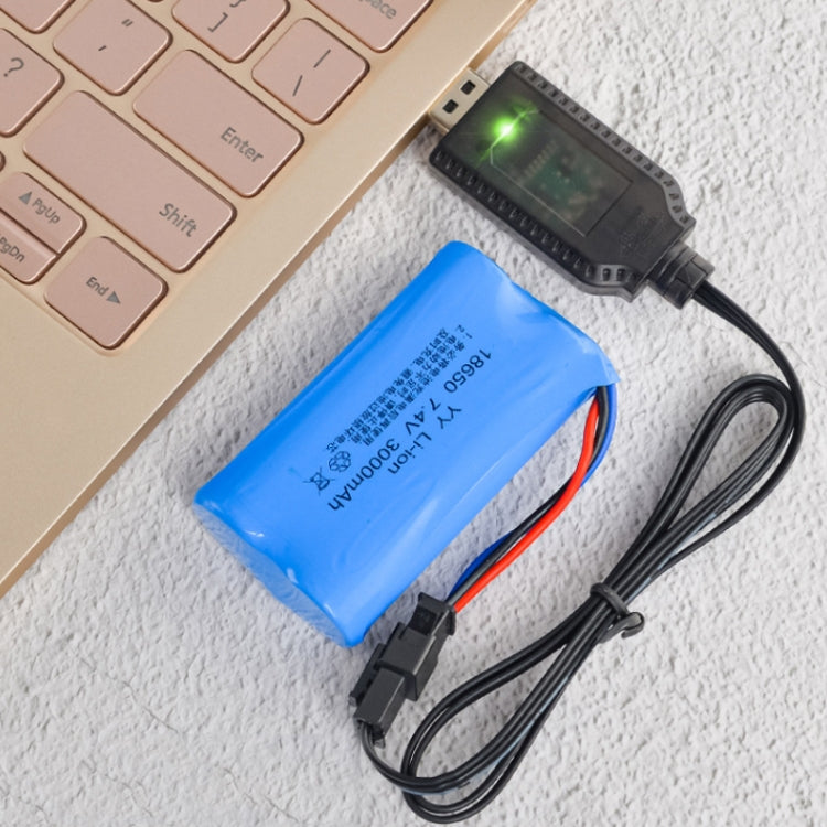 2pcs 7.4V Smart Chip Protection USB Plug สายชาร์จแบตเตอรี่ลิเธียม