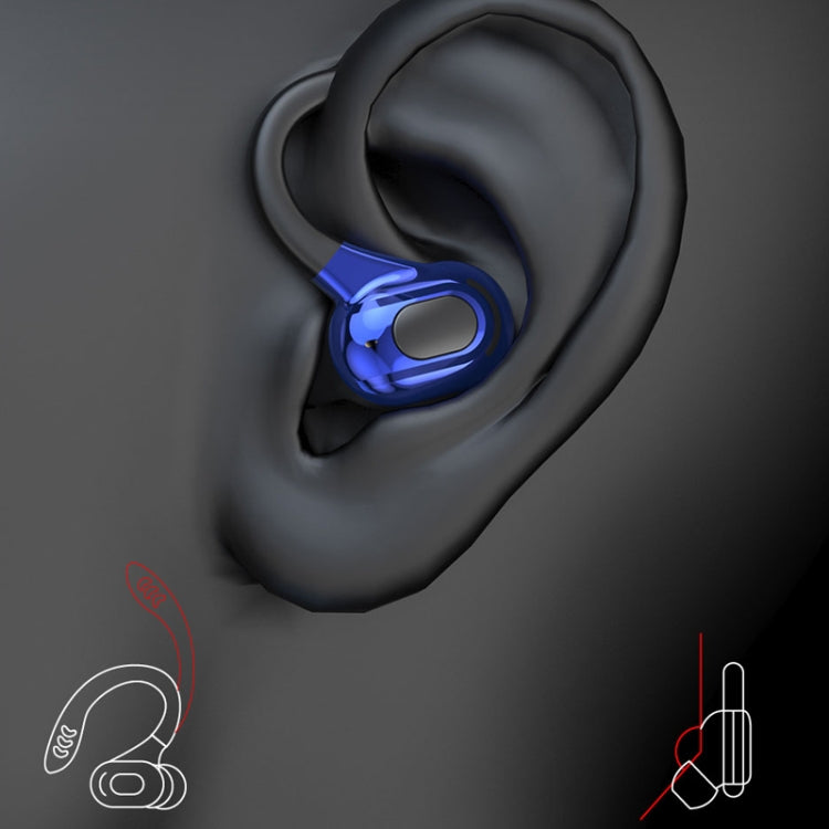 F8 หูฟังบลูทูธไร้สายสเตอริโอแบบห้อยหูพร้อมถังชาร์จ, With Charging Bin(Black Double Ear), With Charging Bin(Red Double Ear), With Charging Bin(Green Double Ear), With Charging Bin(Blue Double Ear)