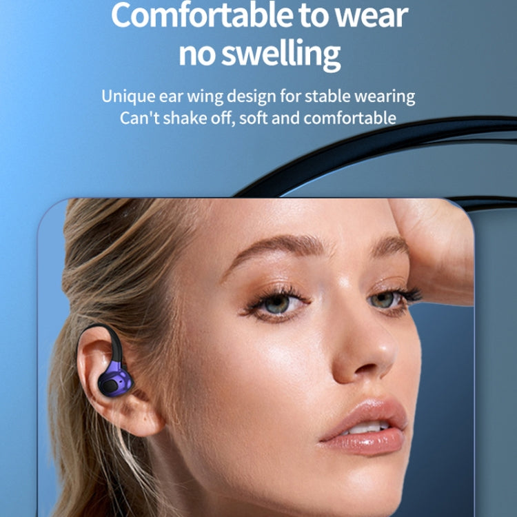 F8 หูฟังบลูทูธไร้สายสเตอริโอแบบห้อยหูพร้อมถังชาร์จ, With Charging Bin(Black Single Ear), With Charging Bin(Blue Single Ear), With Charging Bin(Red Single Ear), With Charging Bin(Green Single Ear)