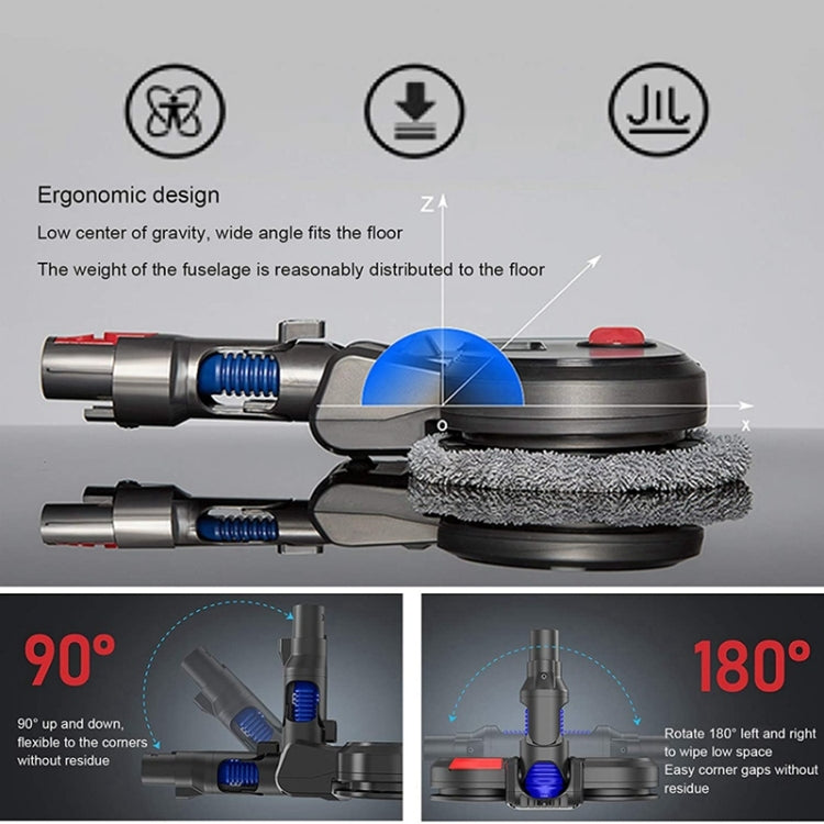 เครื่องดูดฝุ่นหัวถูพื้นไฟฟ้าถังเก็บน้ำในตัวพร้อมเศษผ้า 6 ชิ้น, For Dyson V7 V8 V10 V11, For Dyson V15