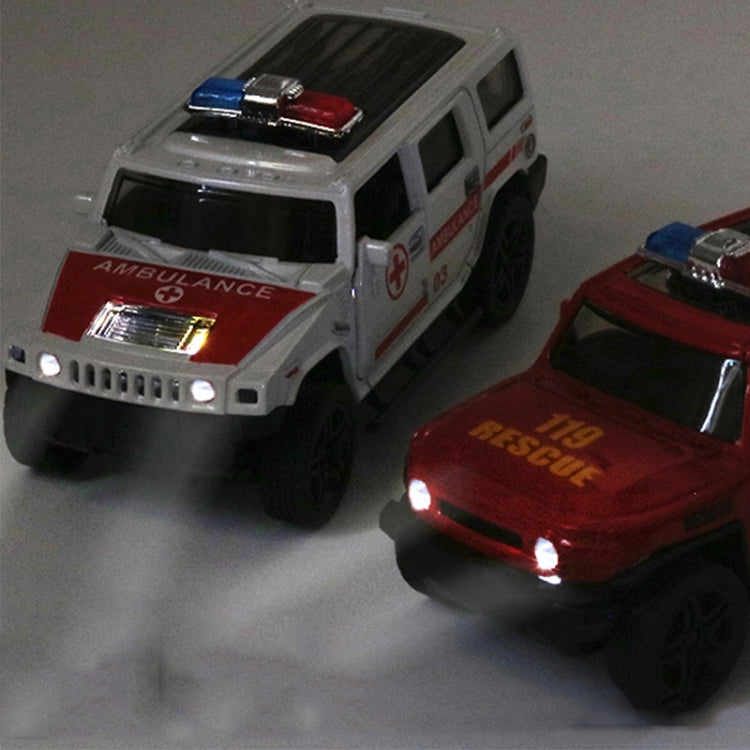 1:36 ออฟโรดรถตำรวจรถพยาบาลโมเดลรถเด็กของเล่นมีเสียงและไฟ, Police Car, Ambulance Car, fire truck, Army