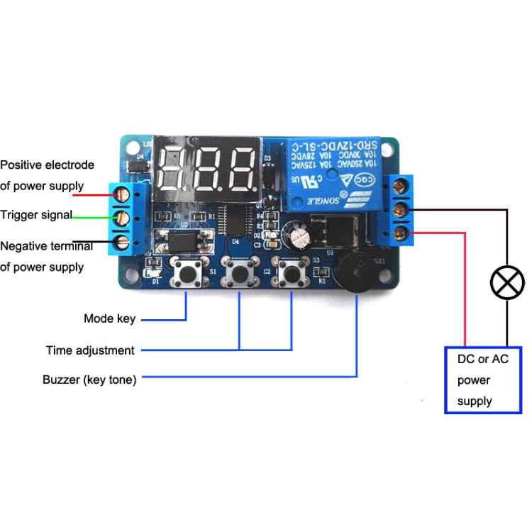 DK-C-01 Anti-Reverse Circuit Delay รีเลย์โมดูล DC12V Timing Delay Controller โมดูล, DC 12V