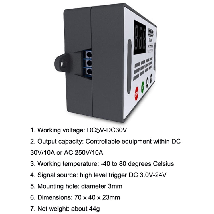 Deek-Robot DDC-432 สวิตช์รีเลย์หน่วงเวลา DC5V-30V Dual MOS Tube Digital แสดงผล Time Relay Controller, Time Relay Controller