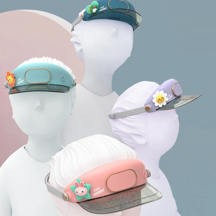 GL130-133 หมวกพัดลมกลางแจ้ง Leafless Mute USB แบบพกพา แคมป์ปิ้ง พัดลมขนาดเล็ก, Star Rabbit, Huahua Duck, Love Dragon