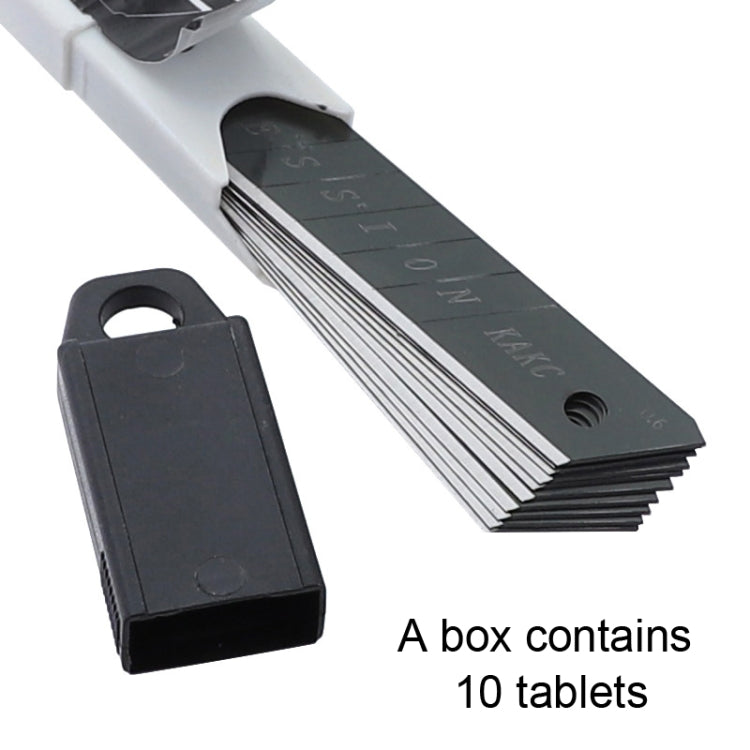 KAKC-18 ใบมีดคัตเตอร์ ใบมีดดำ ใบมีดคัตเตอร์ติดผนัง 18 มม, 10pcs /Box, 100pcs /Box