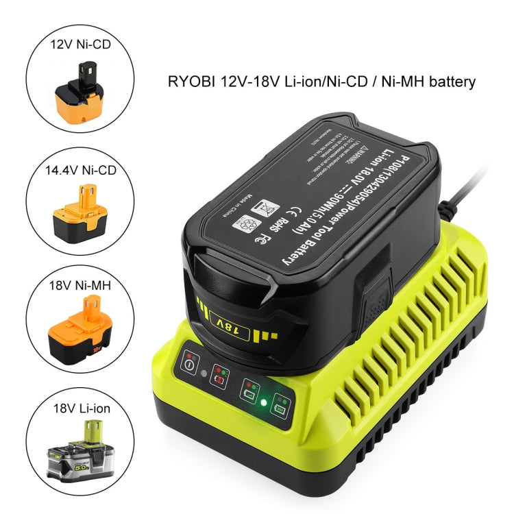 สำหรับ RYOBI P117 / P108 12-18V เครื่องชาร์จแบตเตอรี่อเนกประสงค์