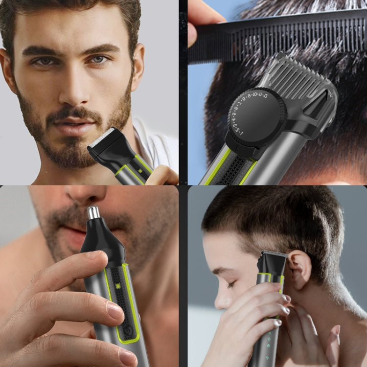 IPX5 กันน้ำผู้ชายตัดผมอเนกประสงค์ 4 ใน 1 เครื่องโกนหนวดชุดขนจมูก USB ชาร์จกด, 677 4 In 1