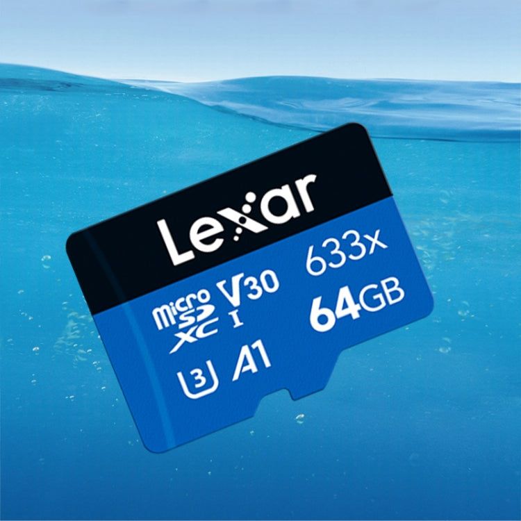 Lexar 633x 64GB เครื่องบันทึกการขับขี่ความเร็วสูงโดยเฉพาะการ์ดหน่วยความจำโทรศัพท์มือถือ DVR TF Card, 64GB