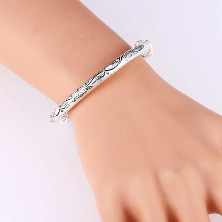 Bohemian Vintage Retro กำไลเงินผู้หญิงคลาสสิก Handmade ทิเบตเงินแกะสลักกำไลข้อมือพลัม