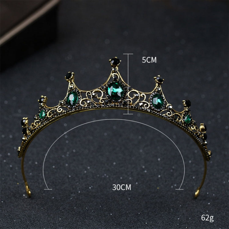 Vintage Baroque สีเขียวคริสตัล Tiaras Crowns สำหรับหญิงสาวเจ้าสาวงานแต่งงานเครื่องประดับผมอุปกรณ์เสริม