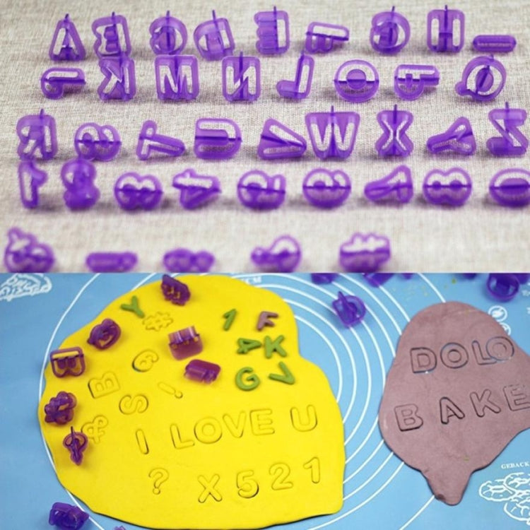 แม่พิมพ์คุกกี้พลาสติกตัวอักษรและตัวเลข 2 ชิ้นสัญลักษณ์ Fondant เค้กพิมพ์ตกแต่งแม่พิมพ์, Alphanumeric Shape