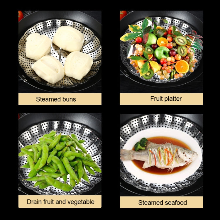 ถาดนึ่งดอกบัวแบบพับเก็บได้สแตนเลส 3 ชิ้น, Lotus Steamer Tray
