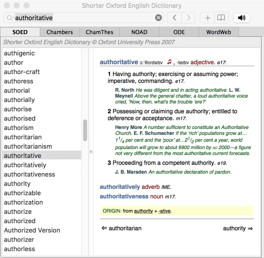 Shorter Oxford English Dictionary for Mac