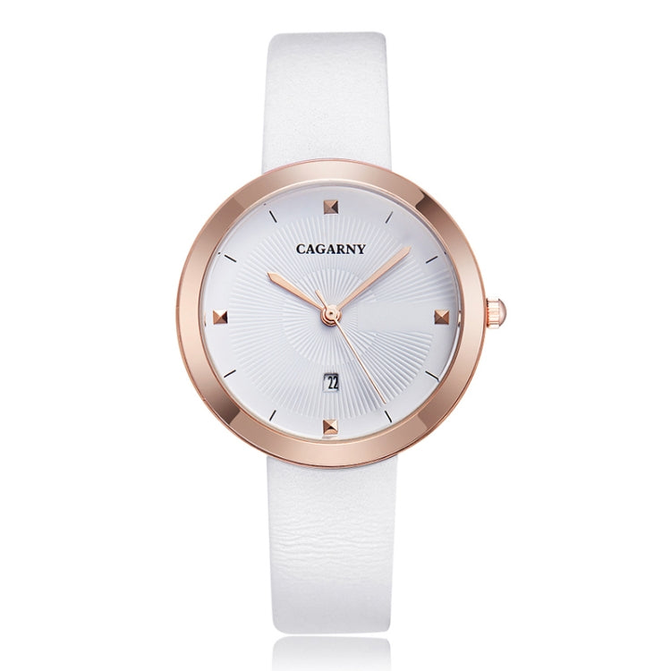 CAGARNY 6871 Fashion Life Waterproof Gold Shell Steel Band Quartz Watch, Gold Shell