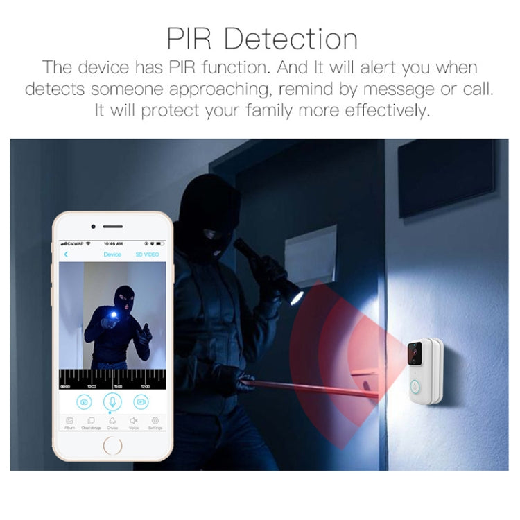 Anytek B60 720P Smart WiFi Video Visual ออด, รองรับ APP Remote & PIR Detection & TF Card
