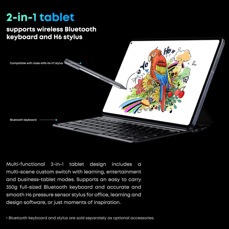 ไม่มีคีย์บอร์ด, Android 11, Qualcomm Snapdragon 662 Octa Core สูงสุด 2.0GHz, รองรับ Dual SIM & Bluetooth & WiFi & TF Card (สีดำ + สีน้ำเงิน), HiPad Pro 8GB+128GB
