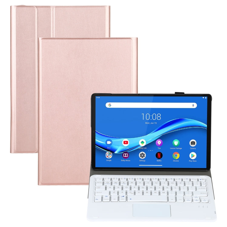 AM10-A บลูทูธแบบถอดได้คีย์บอร์ด Ultrathin เคสแท็บเล็ตหนังพลิกแนวนอนพร้อมทัชแพดและที่วางสำหรับ Lenovo M10 Plus 10.3 นิ้ว X606F, For Lenovo M10 Plus