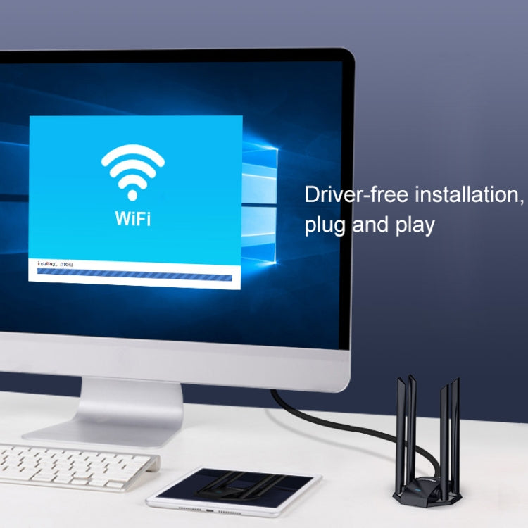 COMFAST CF-WU785AC 1300Mbps Dual-band Wifi USB Network Adapter พร้อม 4 เสาอากาศ, CF-WU785AC