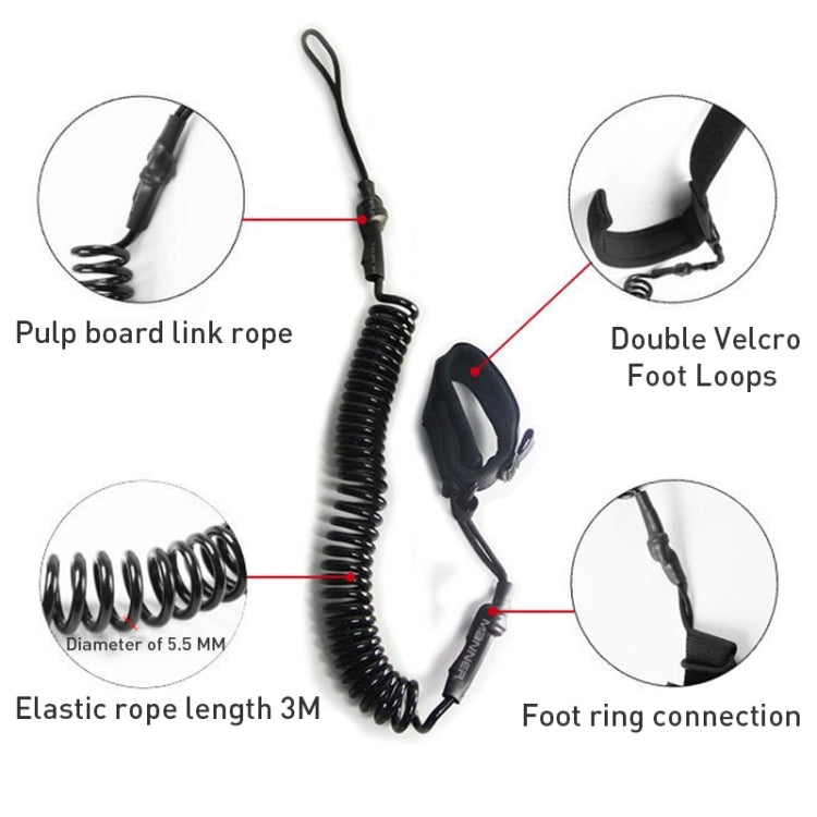 เชือกเซฟตี้วินเซิร์ฟบอร์ดหมุนได้, ความยาว: สูงสุด 3 ม, Rotatable Foot Rope