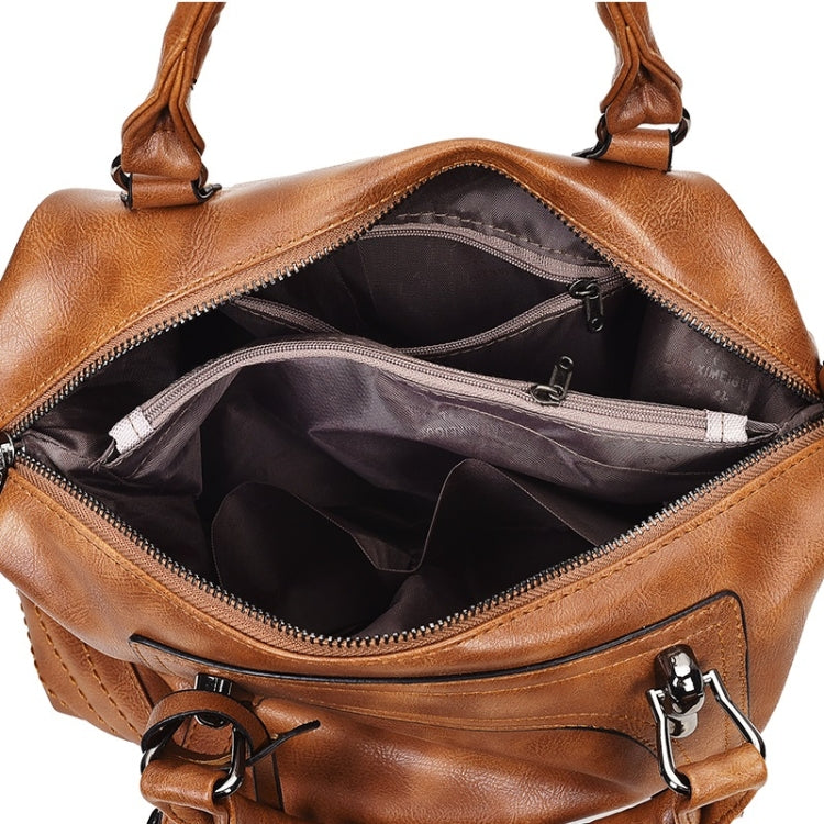 แฟชั่น Casual Retro น้ำมัน PU กระเป๋าสะพายสุภาพสตรีกระเป๋าถือกระเป๋า Messenger