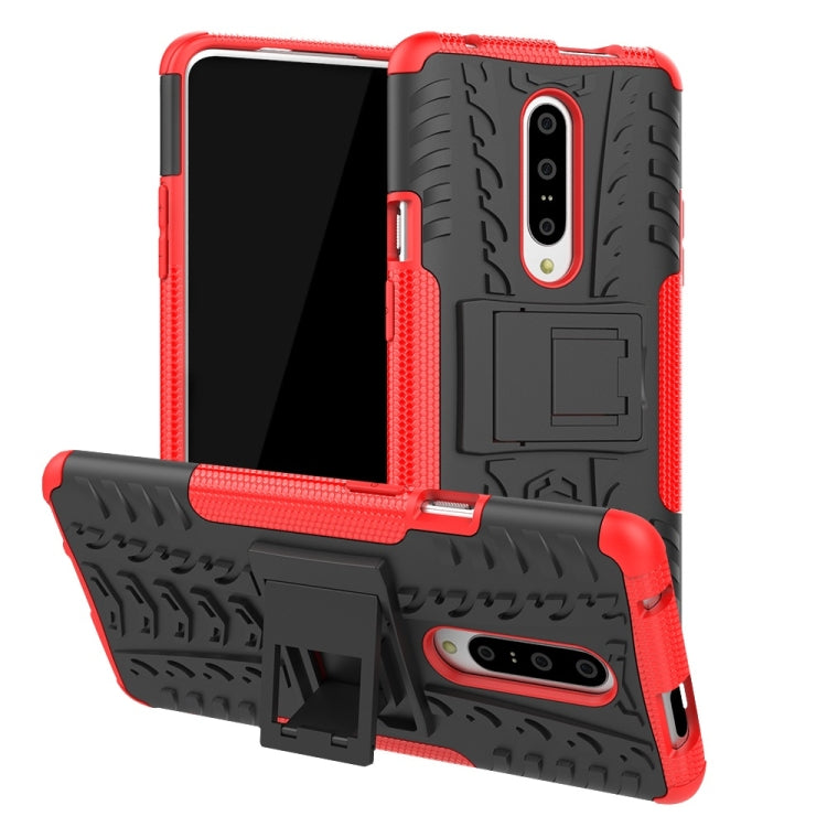 เคสโทรศัพท์กันกระแทกพื้นผิวยาง TPU + PC สำหรับ OnePlus 7 พร้อมตัวยึด, For OnePlus 7