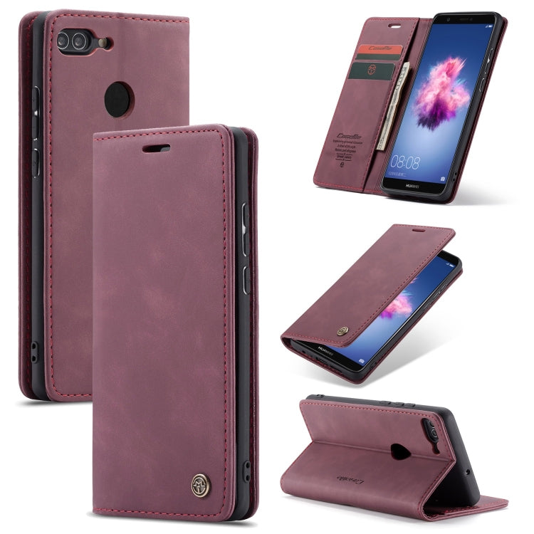 CaseMe ซองหนังพลิกแนวนอนมัลติฟังก์ชั่น Retro Frosted สำหรับ Huawei P Smart / Enjoy 7S / Honor 9 Lite พร้อมช่องเสียบการ์ดและตัวยึดและกระเป๋าสตางค์, For Huawei P Smart