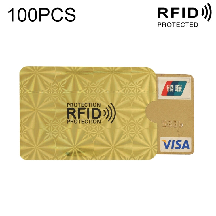 100 ชิ้นอลูมิเนียมฟอยล์ RFID Blocking บัตรเครดิต ID Bank Card Case ผู้ถือบัตร, ขนาด: 9x6.3 ซม.