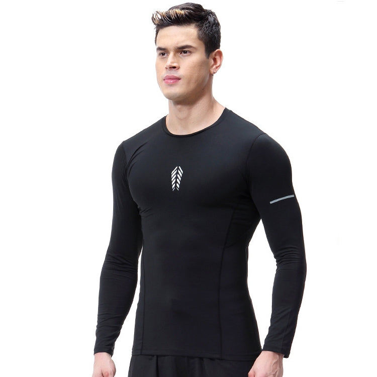 SIGETU เสื้อผ้าออกกำลังกายแขนยาวผู้ชายแห้งเร็ว (สี:ดำ ไซส์:XXL), S, M, L, XL, 2XL, 3XL